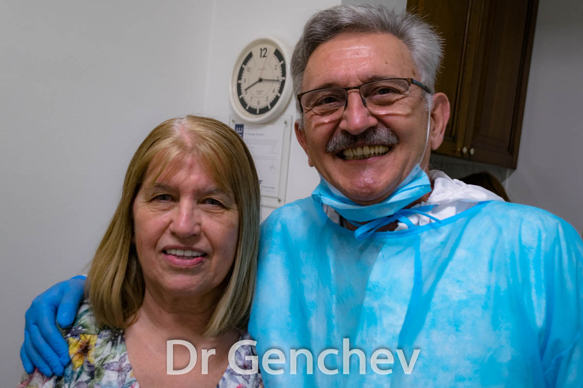 Dr Genchev with Veronique after basal implants